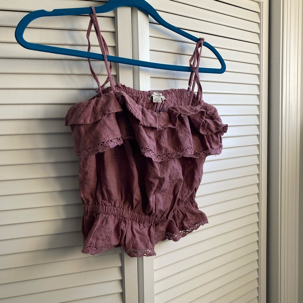 BNWT American Eagle size small pink mauve boho crop top